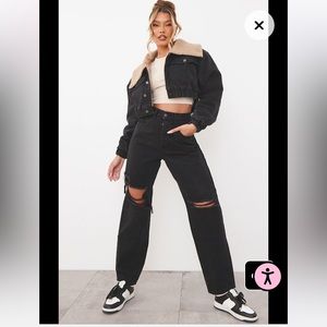 Every little things kourtney black extreme rip boyfriend jeans UK 12 (US M/ 8)